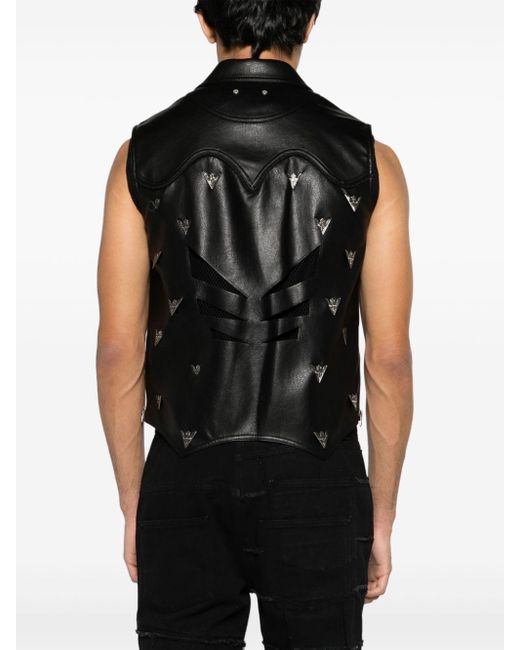 ANDERSSON BELL Black Hardware-detailing Zip-up Vest