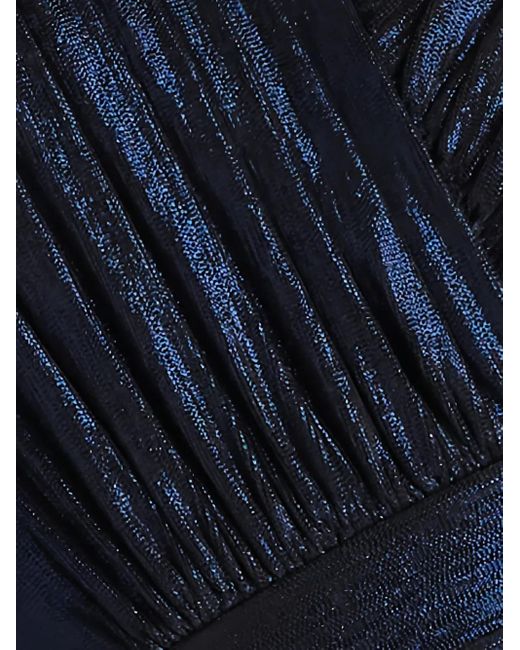 Tadashi Shoji Blue Maxikleid mit V-Ausschnitt