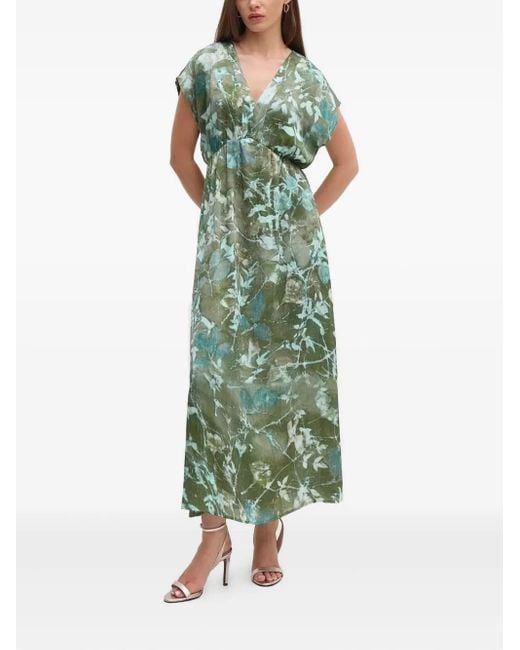 Vestido midi con estampado floral Sandro Ferrone de color Green