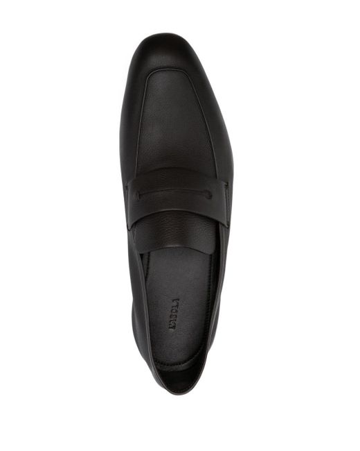 Zegna Black L'asola Leather Loafers for men