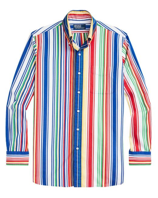Polo Ralph Lauren Blue Classic-collar Striped Cotton Shirt for men
