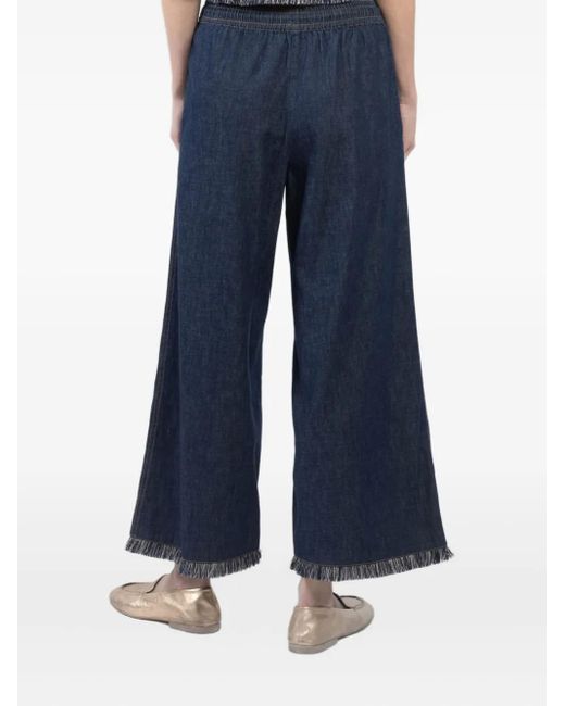 Zimmermann Blue Rhiannon Frayed-Hem Jeans