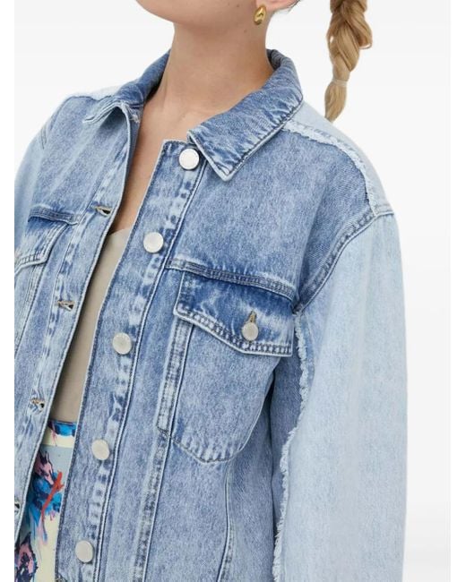 Day Birger et Mikkelsen Blue Ausgefranste Jacke Mit Knöpfen