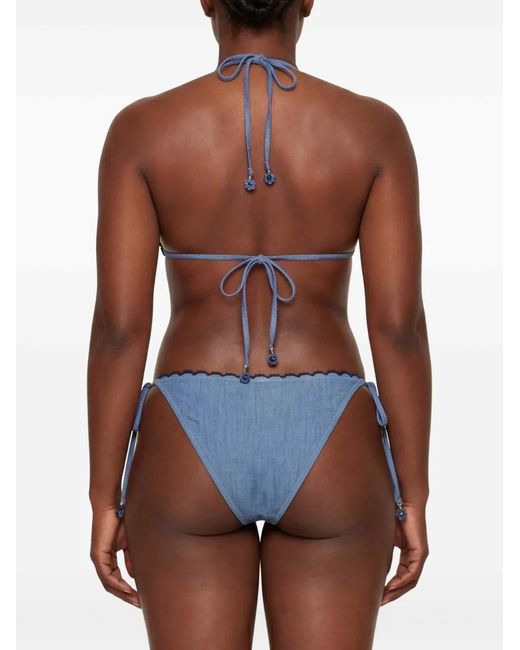 Zimmermann Blue Embroidered Swimwear