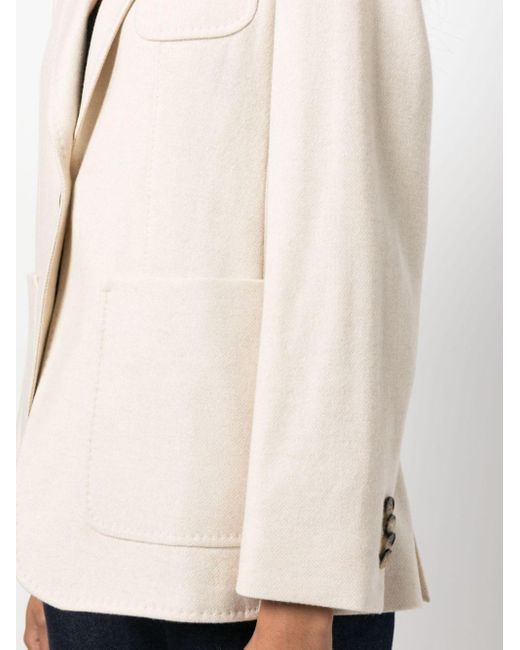 Max Mara Natural Vitalba Cashmere Single-Breasted Blazer