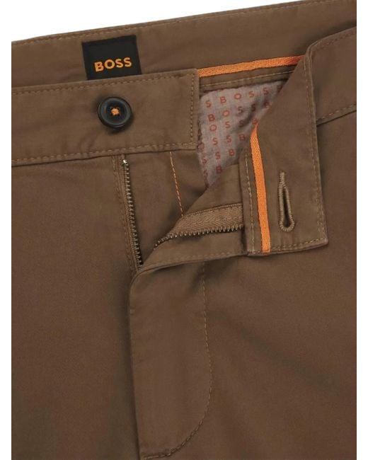 メンズ Boss Logo-patch Chino Trousers Black