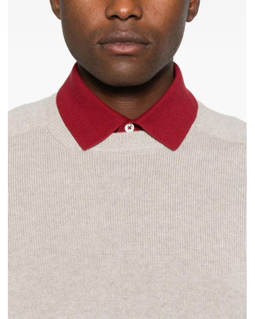 Brunello Cucinelli White Cashmere Sweater for men