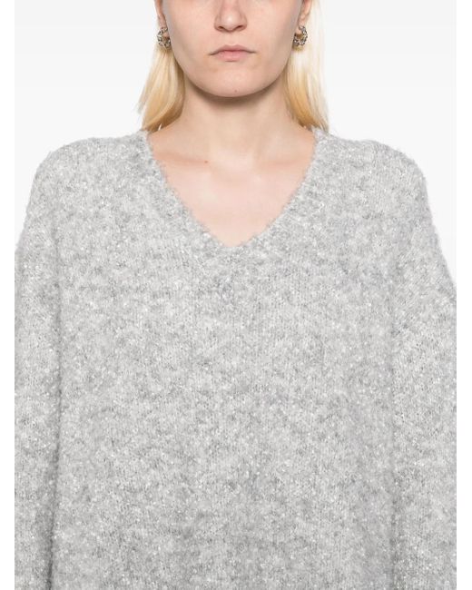 B+ AB Gray V-Neck Sweater