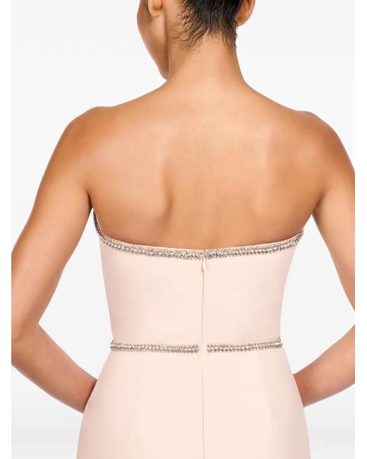 Jenny Packham Natural Odette Bow-Embellished Beaded Midi Dress