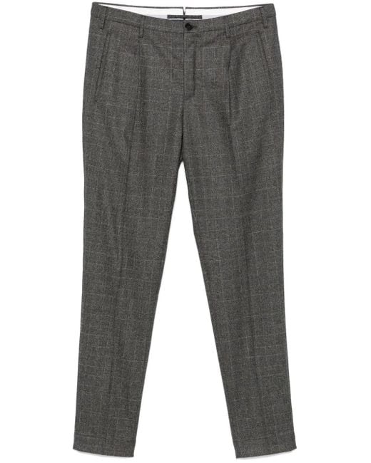 Incotex Gray Checked Trousers for men