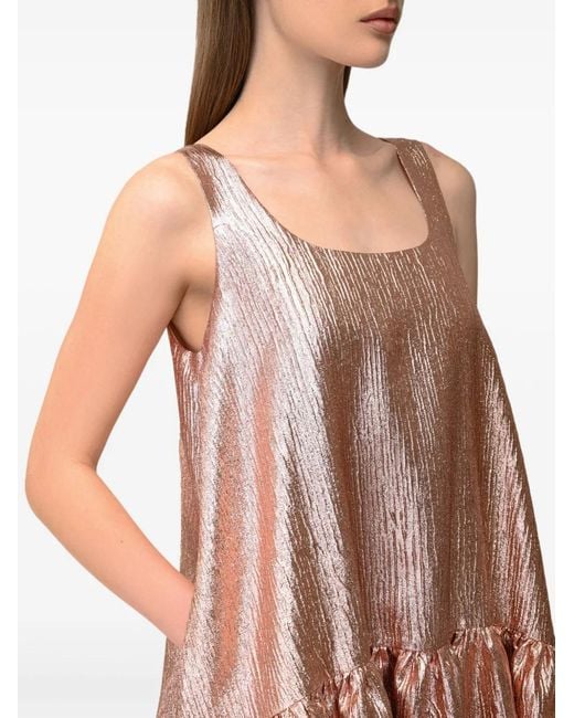 Anouki Pink Metallic Flared Dress