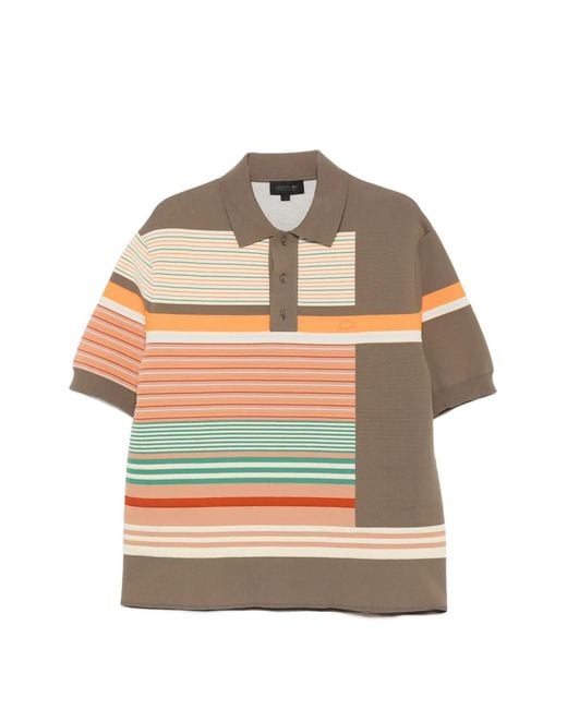 Lacoste Gray Striped Short-Sleeve Polo Shirt for men