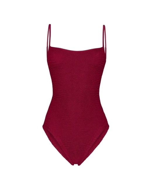Paramidonna Red Marisia Smocked Swimsuit