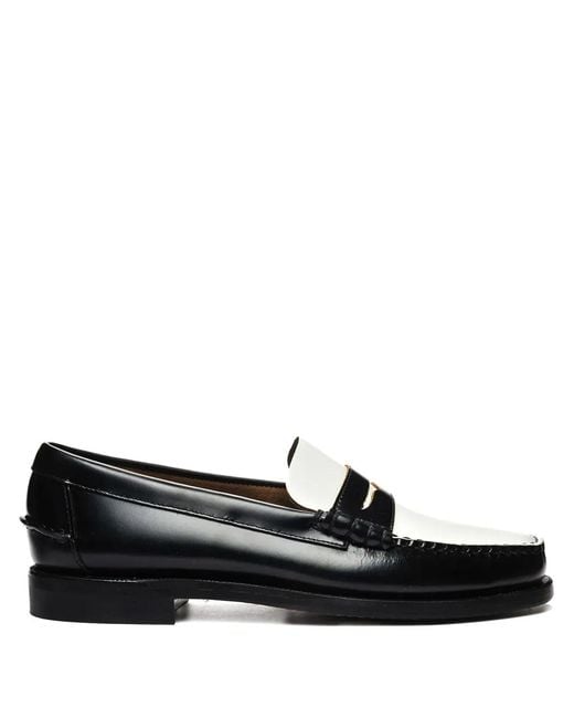 Sebago Black Two-Tone Leather Loafers for men