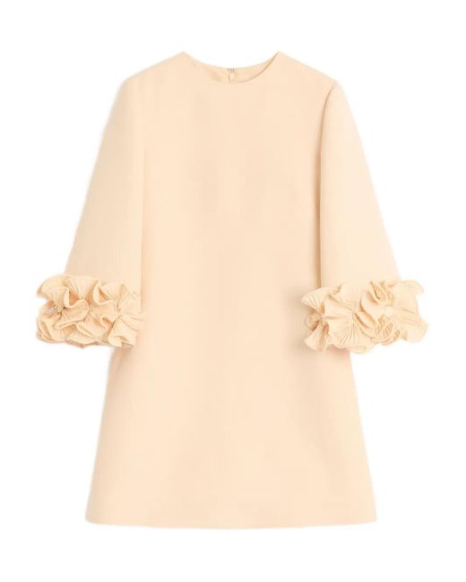 Valentino Garavani Natural Crepe Couture Mini Dress