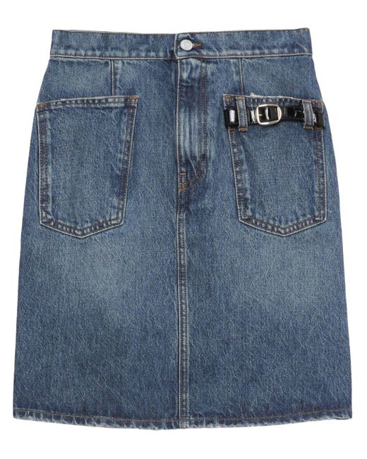 Coperni Blue Belt-Embellished Denim Skirt