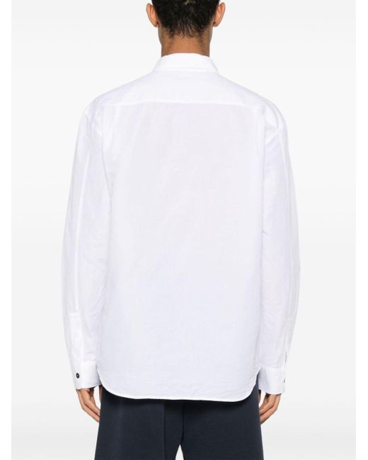 Stone Island White Rubberised-logo Shirt for men