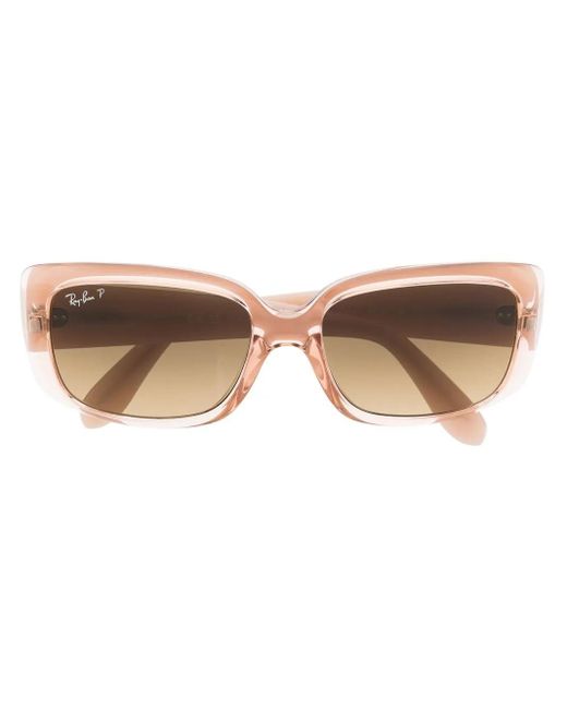 Ray-Ban Brown Rectangle-Frame Sunglasses