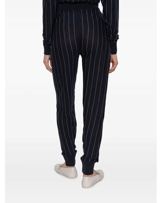 Stella McCartney Blue Pinstripe-Pattern Track Pants