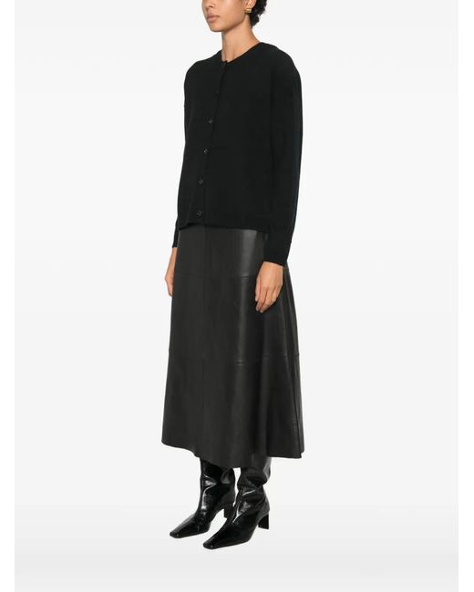 Allude Black Button-Up Cardigan