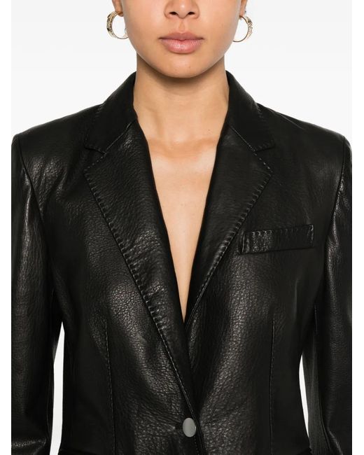 Tagliatore Black Solid Notched Lapel Blazer