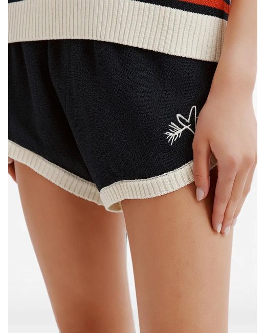 Charles Jeffrey Black Sporty Embroidered-Logo Shorts
