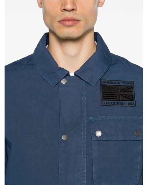 Barbour Katoenen Cargo Shirtjack in het Blue voor heren