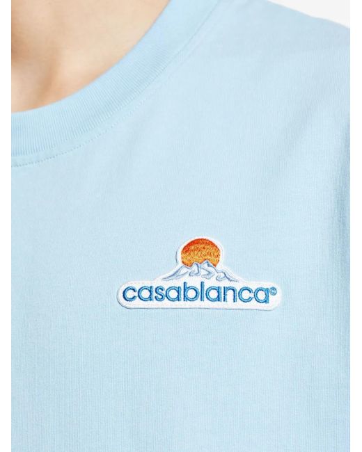 T-Shirt À Logo Brodé Casablanca pour homme en coloris Blue