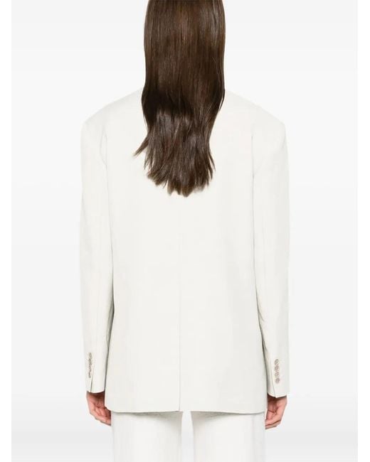P.A.R.O.S.H. Natural Raisa Single-Breasted Blazer
