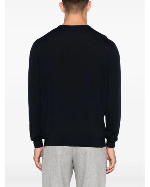 Malo Blue Virgin Wool Sweater for men