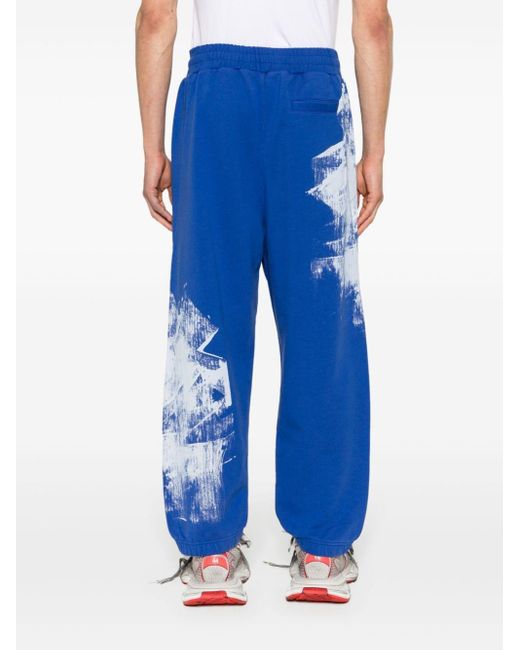 A_COLD_WALL* Blue Brushstroke-print Cotton Track Pants for men