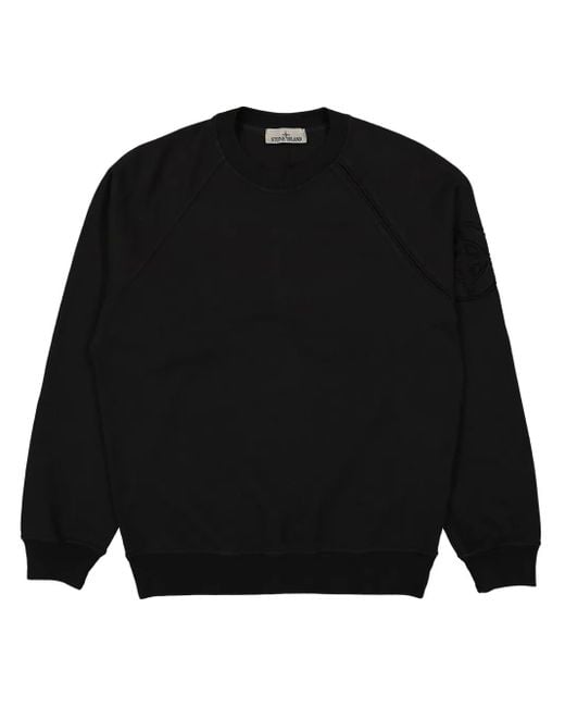 Stone Island Black Compass Cotton Sweatshirt for men