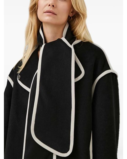 Bruuns Bazaar Black Contrast-Piping Wool-Blend Jacket