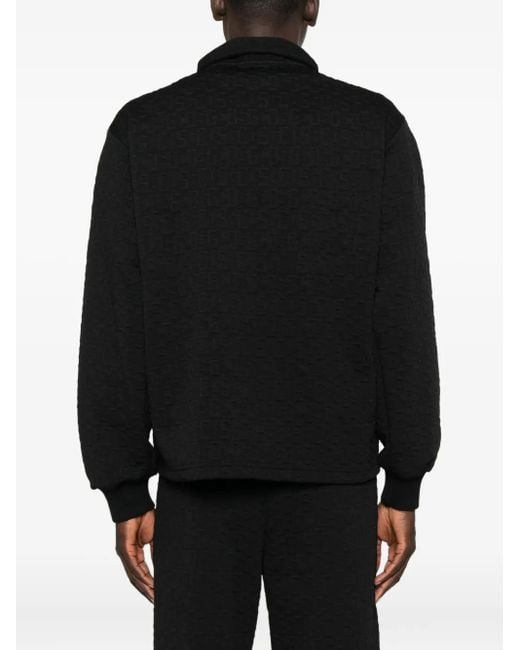 Gcds Black Cotton Zip-Up Jacket for men