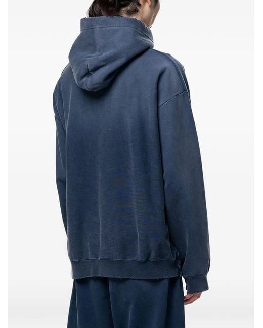 Maison Mihara Yasuhiro Blue Sun-Faded Like Distressed Hoodie for men