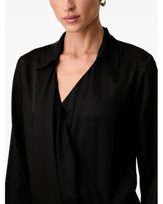 Trussardi Black Belted Wrap-Style Midi Dress