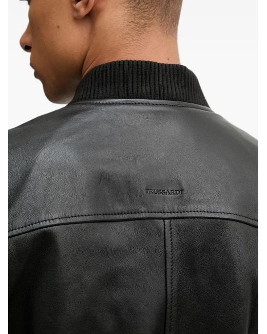 Trussardi Black Quilted-Trim Jacket for men
