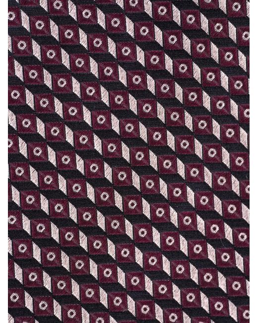 Zegna Purple Patterned Silk Tie for men