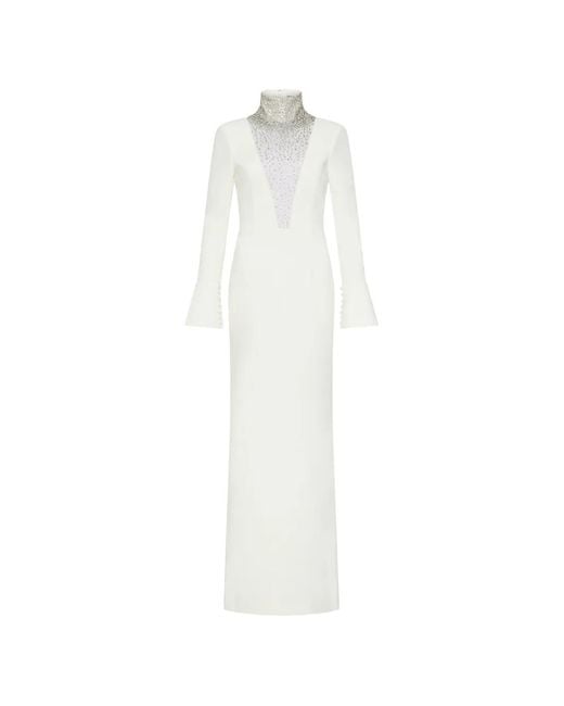 Rebecca Vallance White Melva Embellished V-Neck Maxi Dress