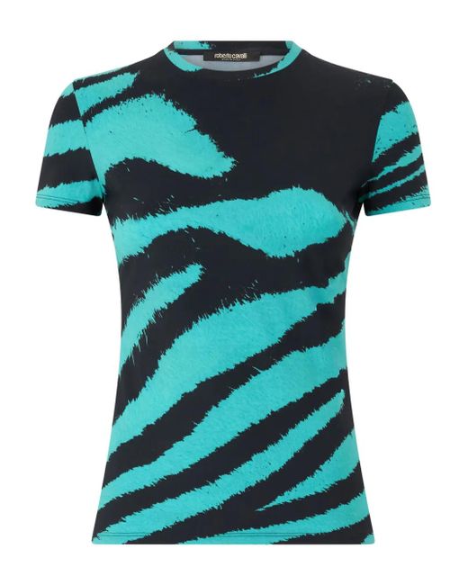 Roberto Cavalli Green Printed T-Shirt