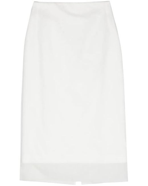 Sportmax White Double-Layer Pencil Skirt