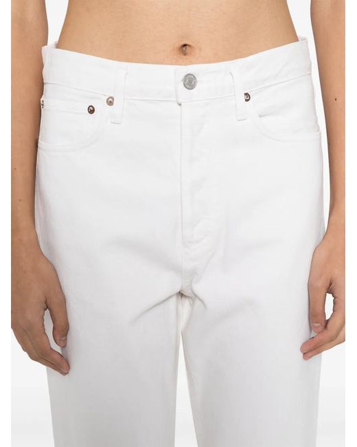 Agolde White 90's Cropped Jeans