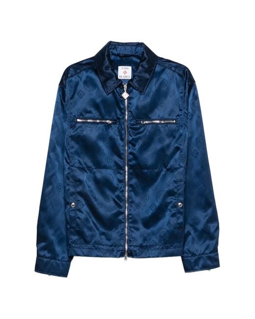 Casablanca Blue Patterned Zip Jacket for men