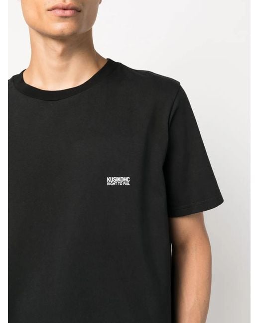 Kusikohc Black Photograph-Print Cotton T-Shirt for men