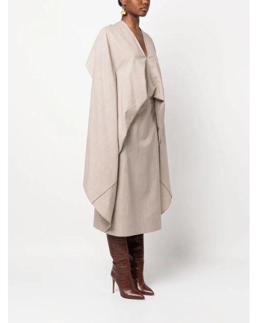 Fendi Natural Drapiertes Kleid