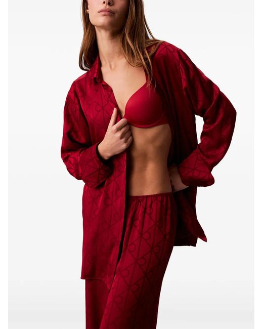 Calvin Klein Red Patterned Pajama Trousers