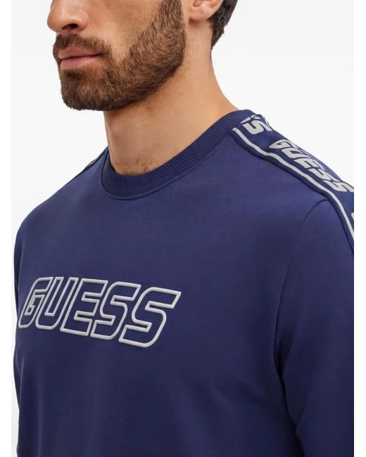 Guess Blue Logo Tape Sweater for men