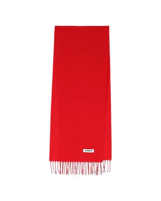 Sciarpa Con Frange di Jil Sander in Red