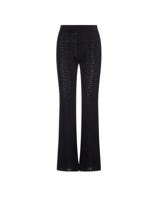 Givenchy Black Elasticated-Waistband Logo-Patterntrousers