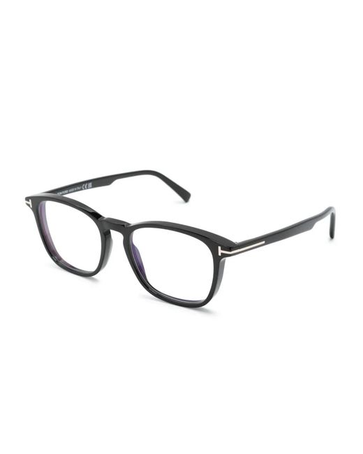 Tom Ford Black Light-Filtering Round-Frame Glasses
